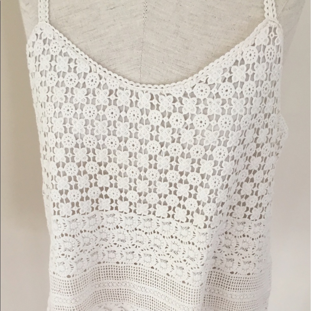THE PYRAMID COLLECTION ~ 100% Cotton Crochet Spaghetti strapped top ~ Sz:XL